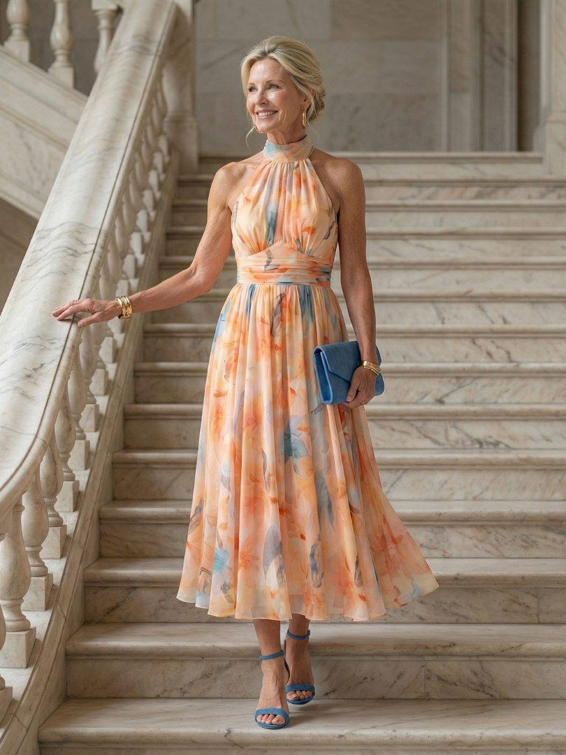 Rosalie | Soft Halter Midi Dress