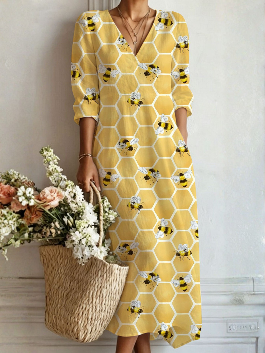 Maggie | Honeycomb Maxi Dress