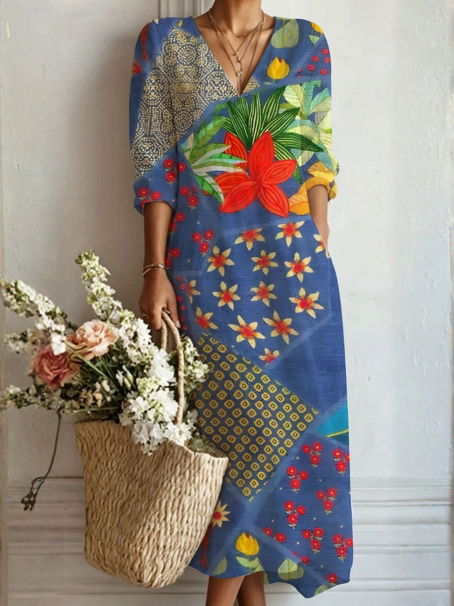 Indie | Colourful Patchwork Maxi Dress