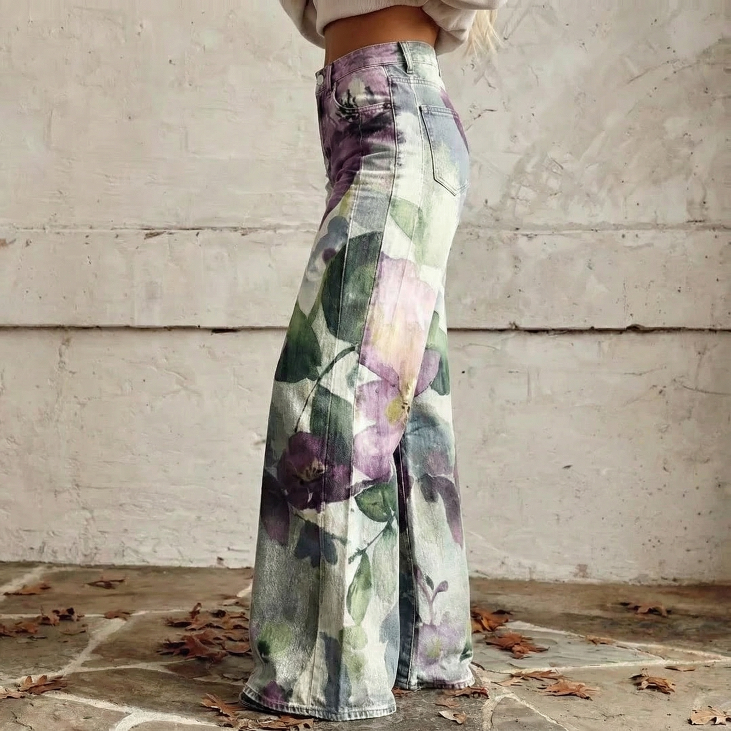 Noemi™ - Pantalon à Taille Haute Motif Boho