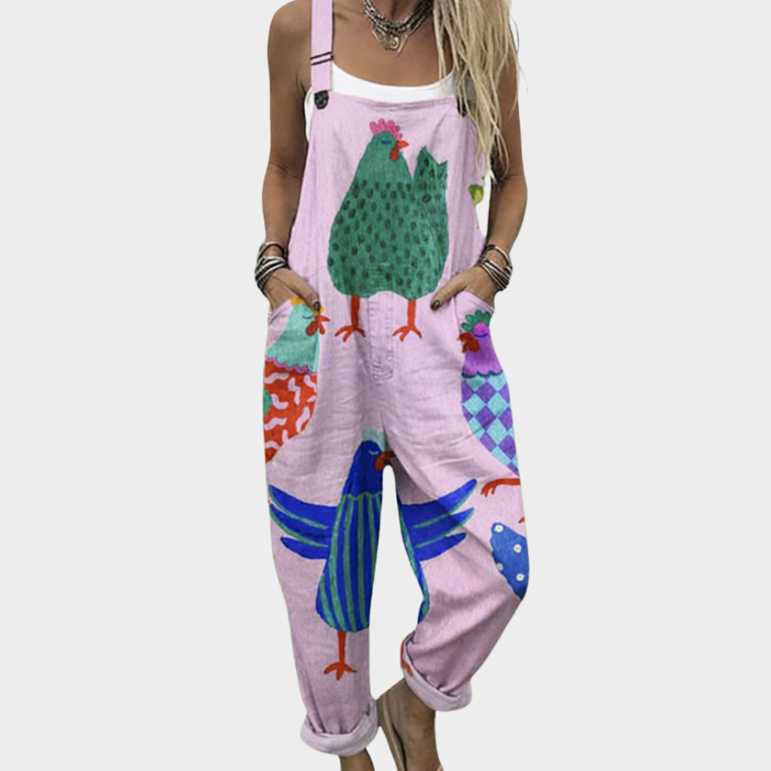 Eliza - Comfortable Printed Dungarees
