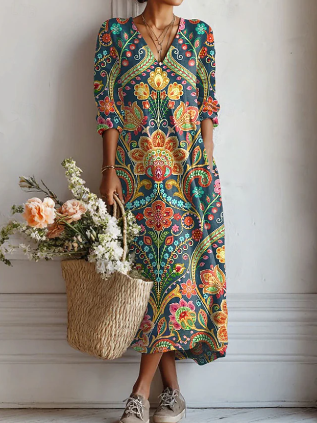 Abbie | Bohemian Paisley Maxi Dress