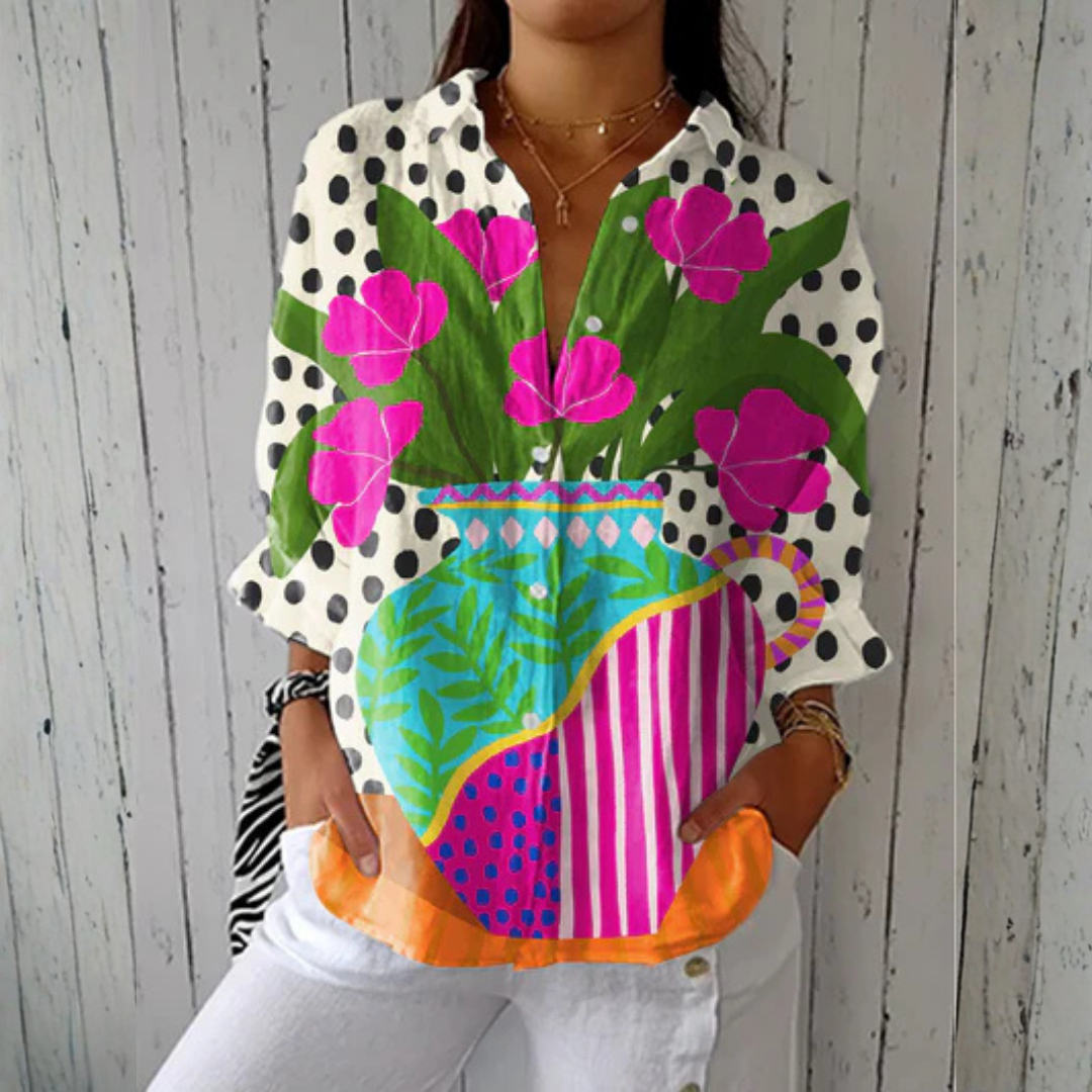 Donna Blooming Vase Blouse detail