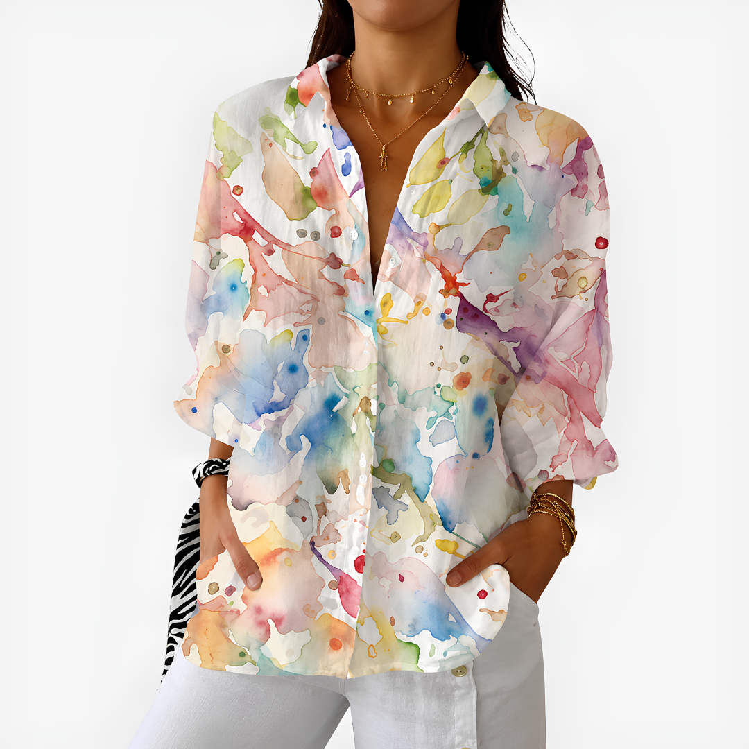 Pastel Watercolour Art Blouse