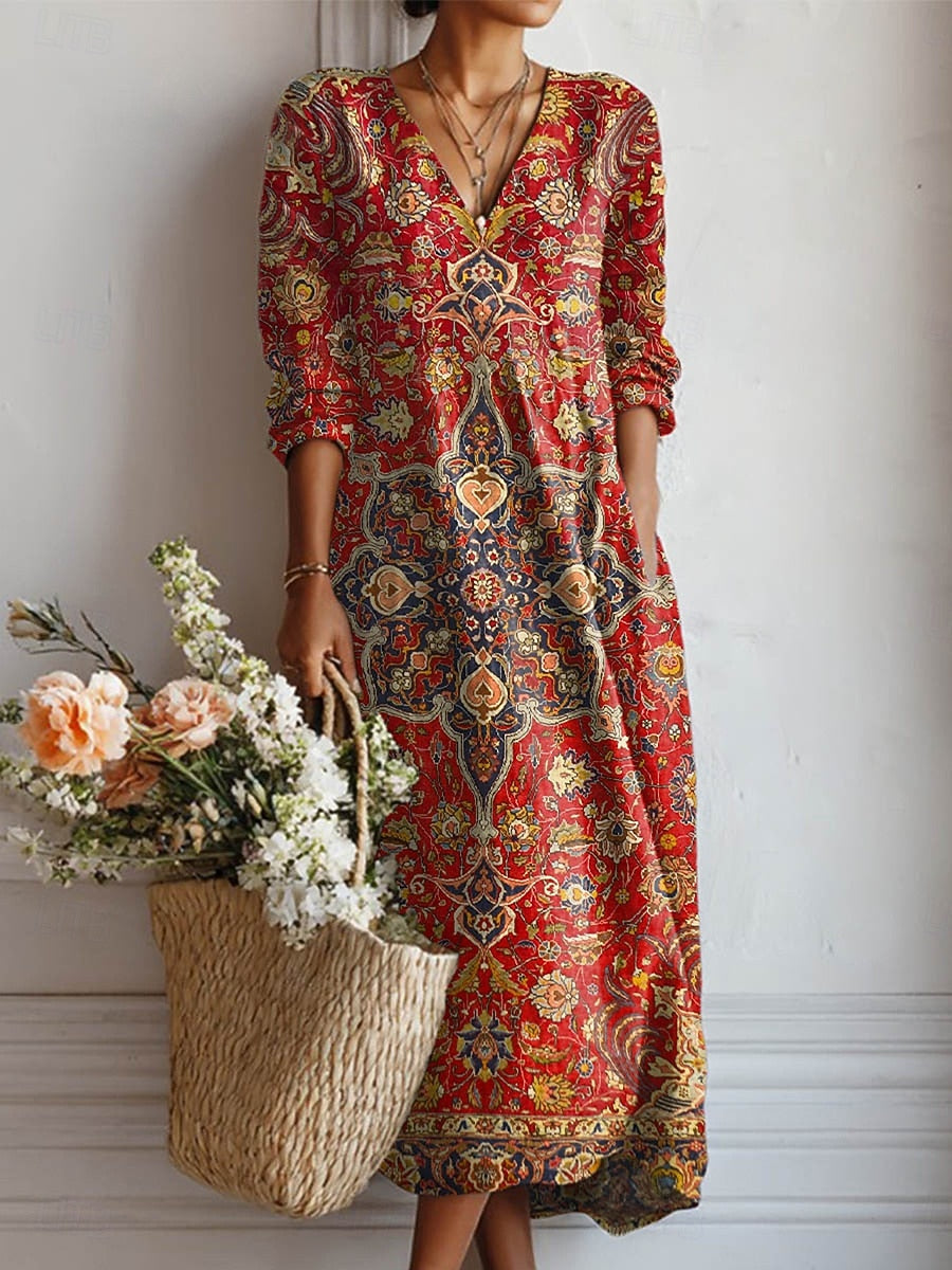 Matilda | Crimson Paisley Maxi Dress