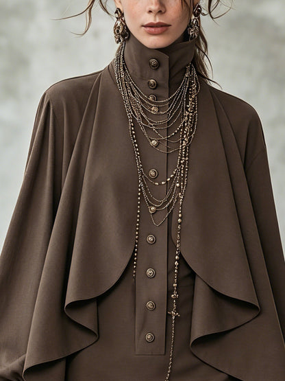 Ophelia | High-Neck Cape Mini Dress