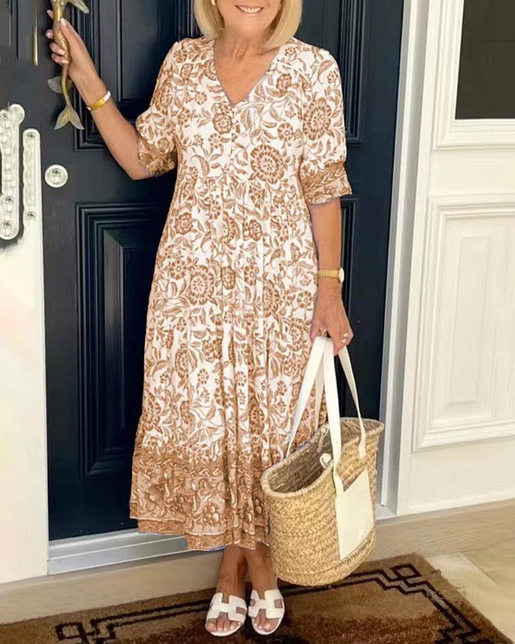 Keisha Floral Maxi Dress - Orange
