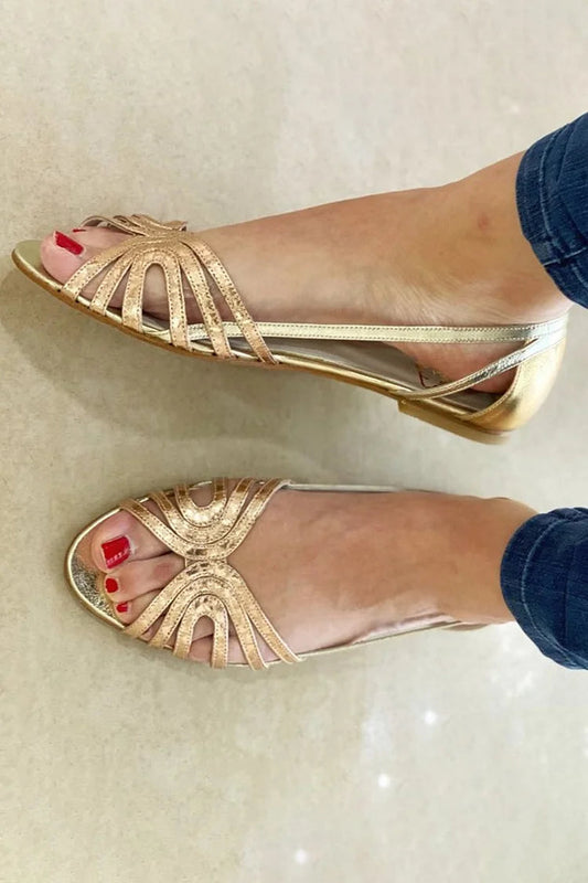 Mila - Open-Toe Sandals with Metallic Shine
