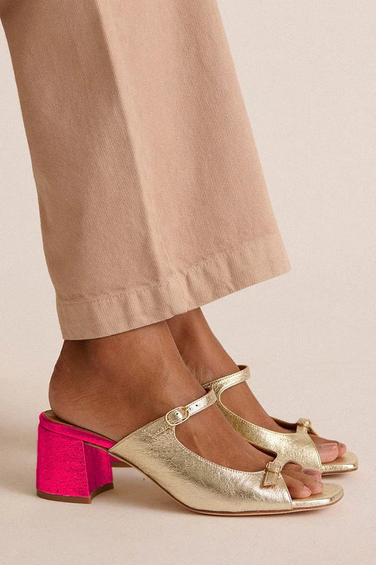 Madison - Chunky Heels with Back Strap and Block Toe for Summer