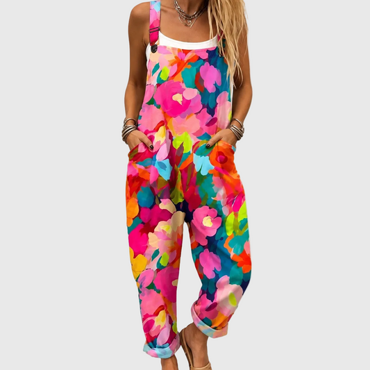 COLOURFUL FLORAL OVERALLS