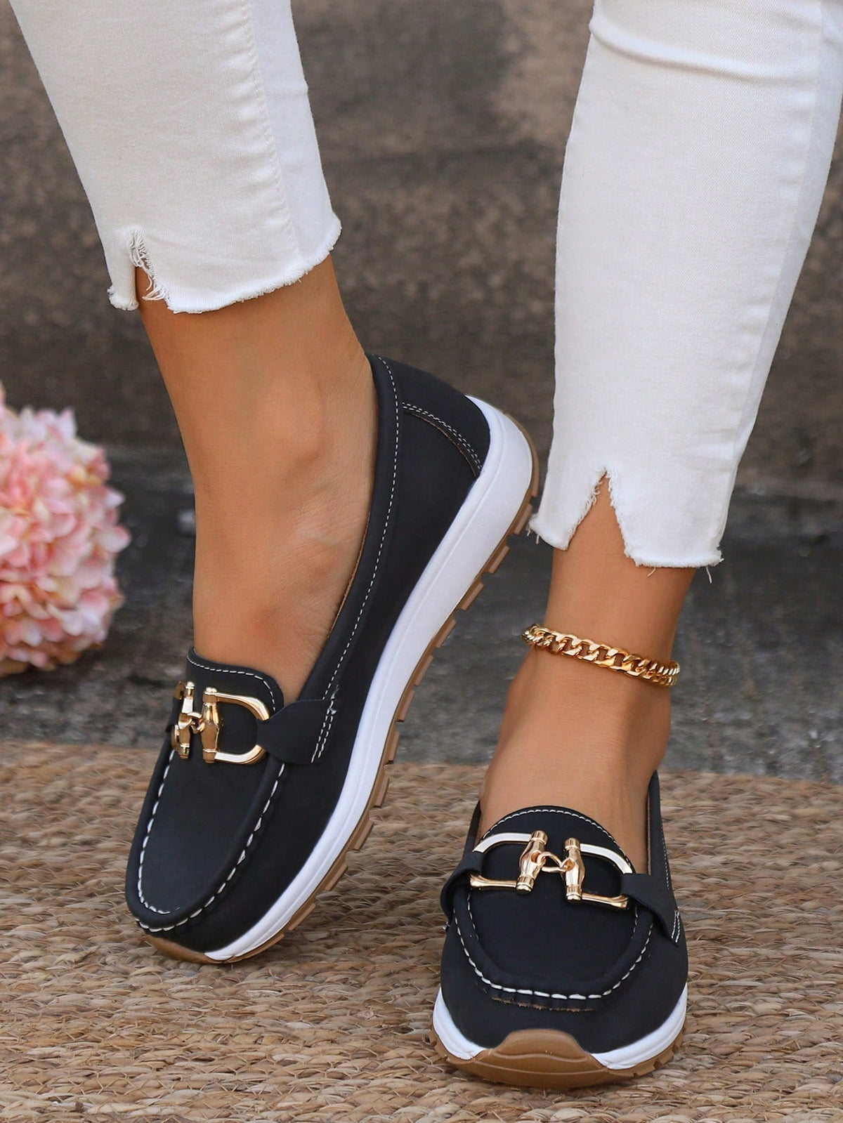 Ellie Flat Moccasins with Buckle