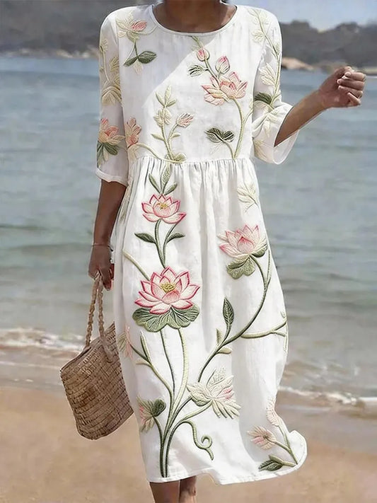 Kayla | Plant & Flower Print Dress