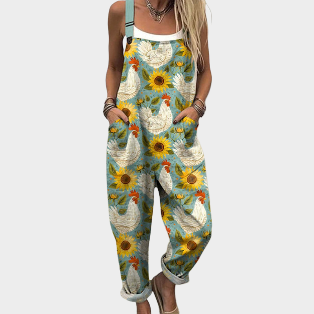 Brooke - Comfortable Printed Dungarees