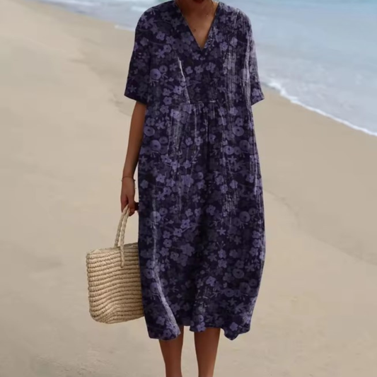 Harper™ | Midnight Garden V-Neck Dress