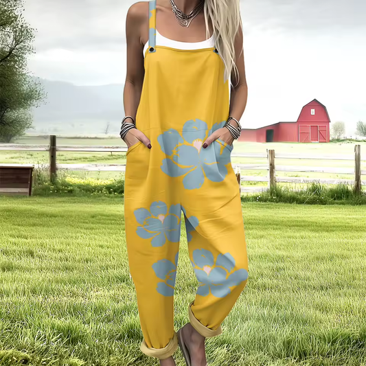 Golden Hibiscus Overalls
