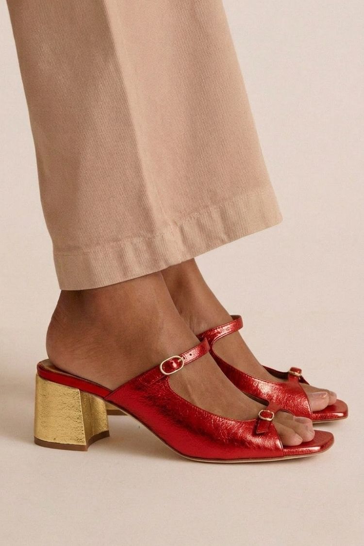 Madison - Chunky Heels with Back Strap and Block Toe for Summer