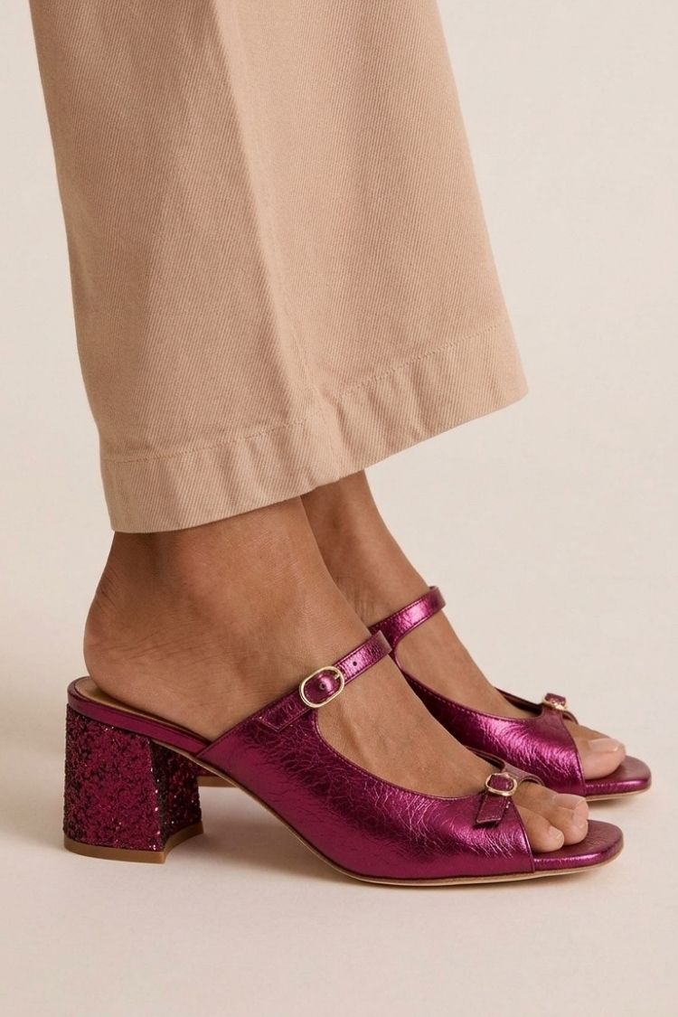 Madison - Chunky Heels with Back Strap and Block Toe for Summer