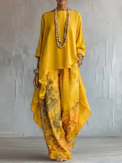 Ginevra | Asymmetrical Floral Flowy Outfit