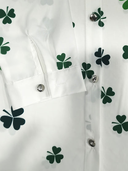 Ayla - Clover Print Button Shirt