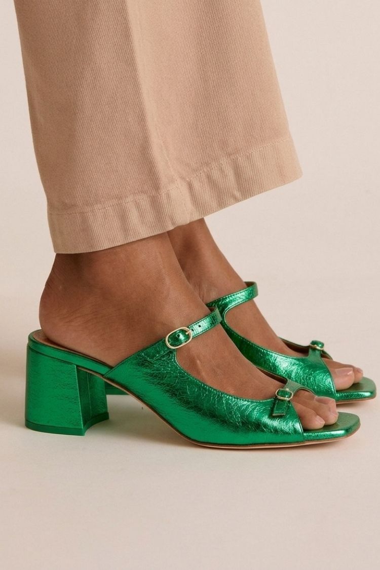 Madison - Chunky Heels with Back Strap and Block Toe for Summer