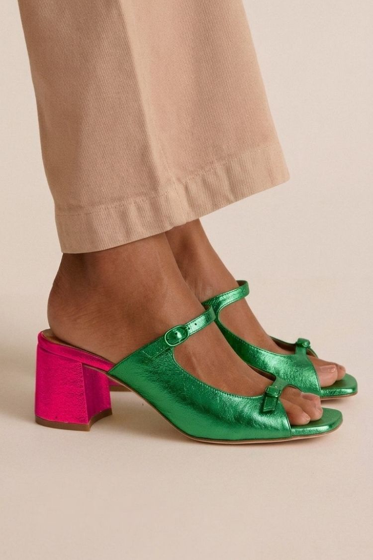 Madison - Chunky Heels with Back Strap and Block Toe for Summer