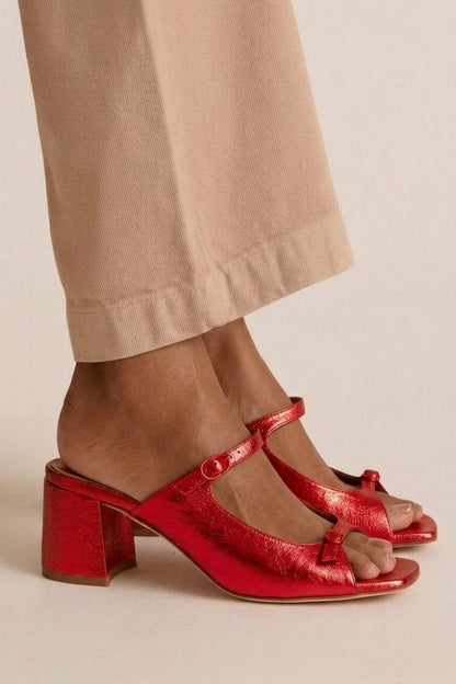 Madison - Chunky Heels with Back Strap and Block Toe for Summer
