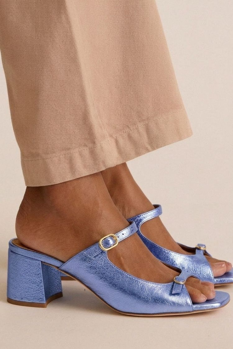 Madison - Chunky Heels with Back Strap and Block Toe for Summer