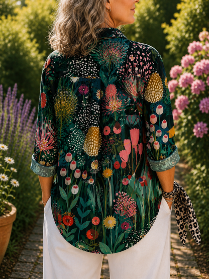 Florina | Elegant Peacock Feather Blouse