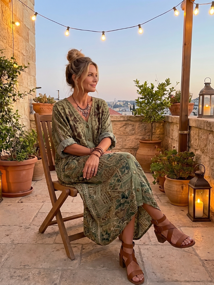 Aleta | Front Button Oversized Pocket Midi Dress