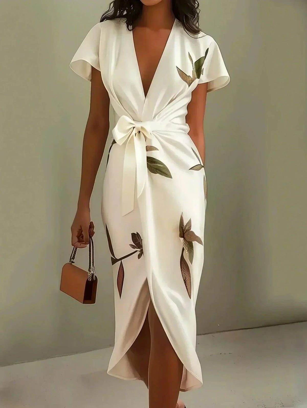 Amelia Elegant Floral Wrap Dress