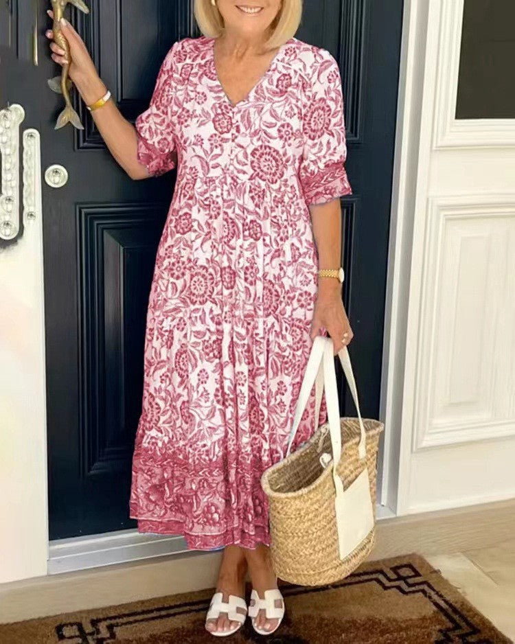 Keisha Floral Maxi Dress - Pink
