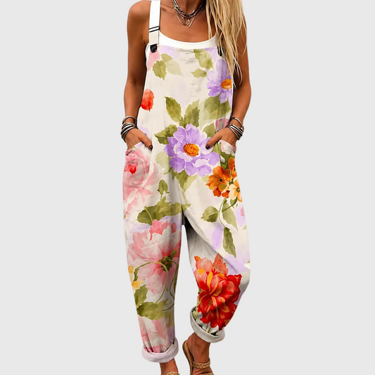 WATERCOLOUR FLORAL OVERALLS