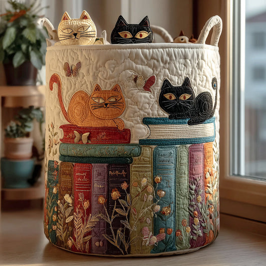 Ilene™ | Cat Parade Quilted Laundry Basket