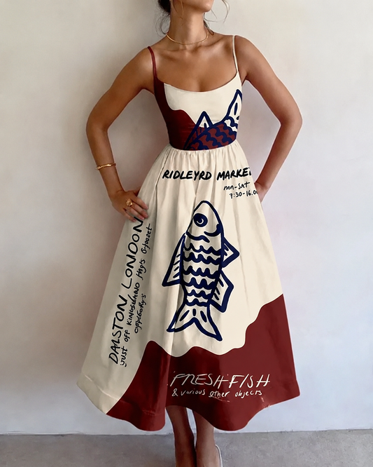 Merriton | Coastal Sketch Midi Dress