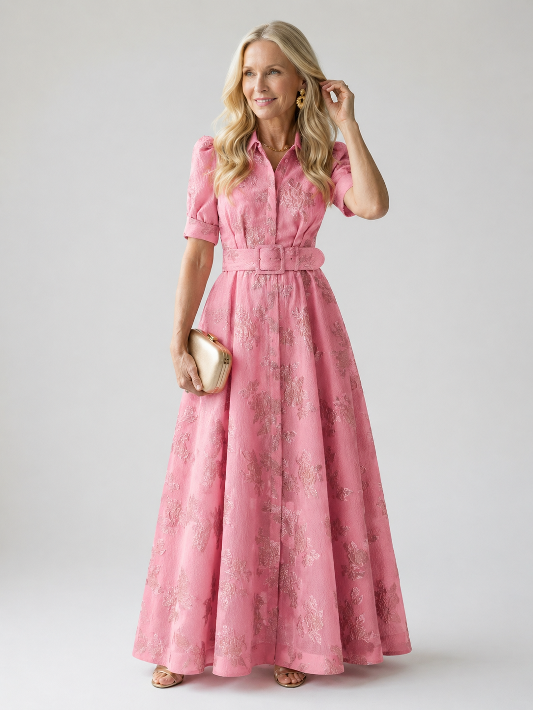 Camille | Belted Floral Maxi Dress