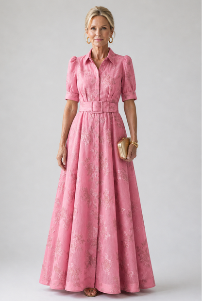 Camille | Belted Floral Maxi Dress