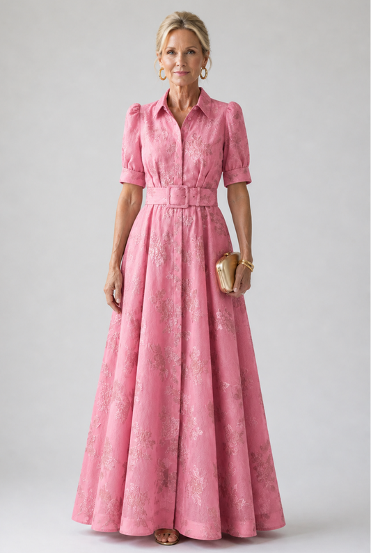 Camille | Belted Floral Maxi Dress