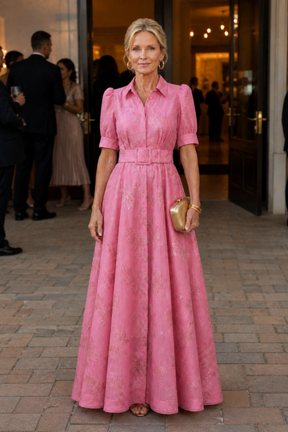 Camille | Belted Floral Maxi Dress