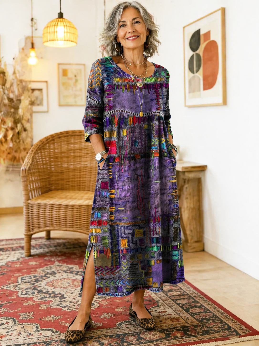 Eliana Printed Midi Dress