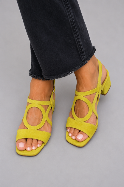 Sienna - Square Toe Heels with Round Cut for Summer