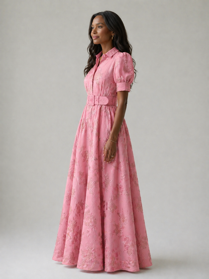 Camille | Belted Floral Maxi Dress