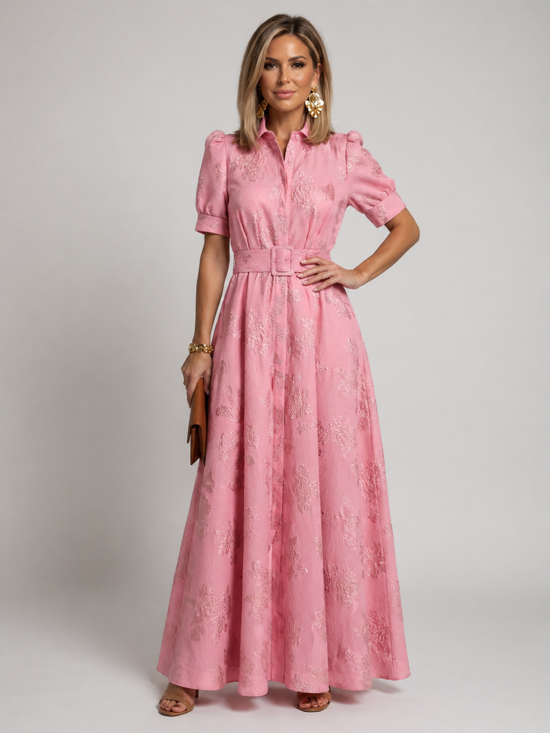 Camille | Belted Floral Maxi Dress