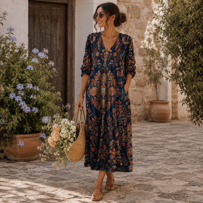 Maddison | Midnight Paisley Maxi Dress