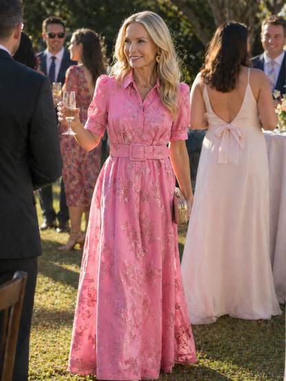 Camille | Belted Floral Maxi Dress
