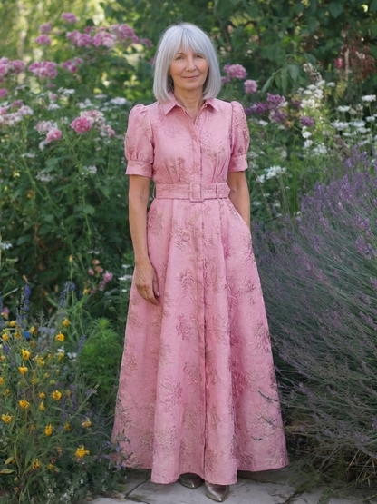 Camille | Belted Floral Maxi Dress