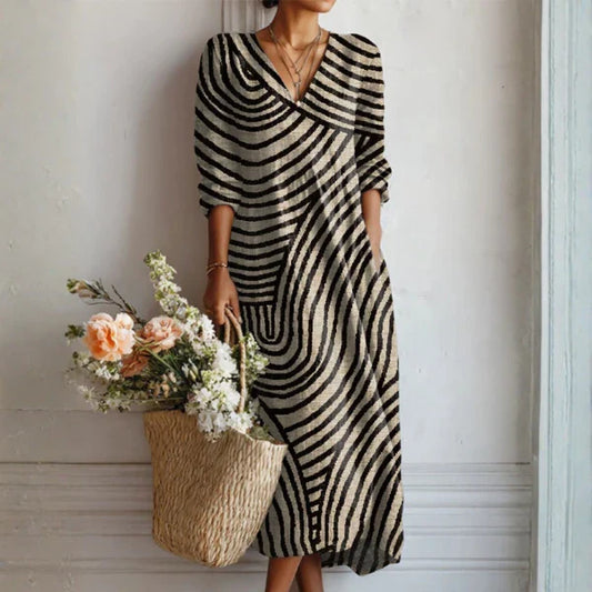 Chloe | Striped Boho Maxi Dress
