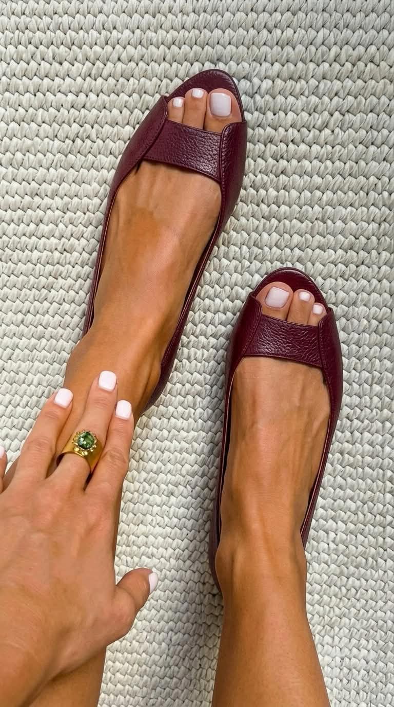 Lily - Textured Metallic Ballerinas for Summer