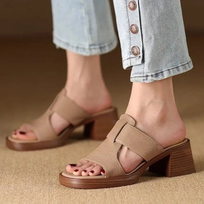 Luna™ Open-Toe Block-Heel Slide Sandals