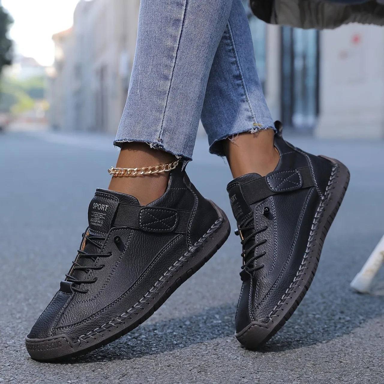 Victoria™ – Hand‑Stitched Leather Slip‑On Loafers
