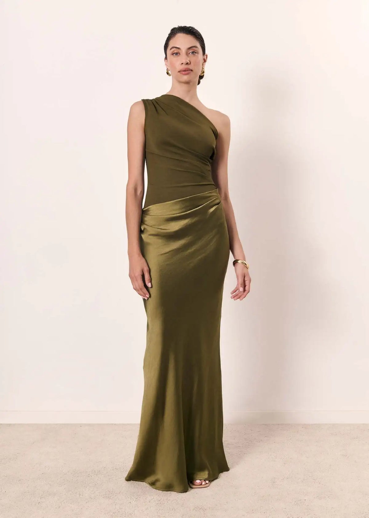 Sophia  | Maxi Dress with a Guilt in Satin